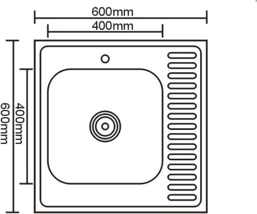 Кухонная мойка Accoona AB6060-L накладная 60х60х16.5 см, нержавеющая сталь, тон алюминиум купить,0