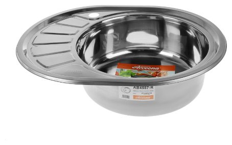 Кухонная мойка Accoona AB4557-R&#43;4050А врезная 57х45х16.5 см, нержавеющая сталь, тон алюминиум купить,0