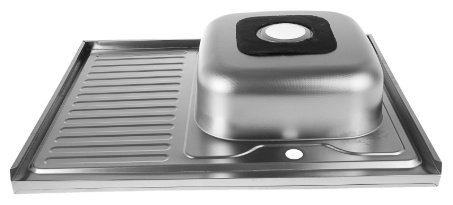 Кухонная мойка Accoona AC6080-R+A4261 накладная 80х60х16.5 см, нержавеющая сталь, тон алюминиум купить,NaN