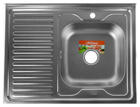 Кухонная мойка Accoona AC6080-R+LF84111 накладная 80х60х16.5 см, нержавеющая сталь, тон алюминиум купить,NaN