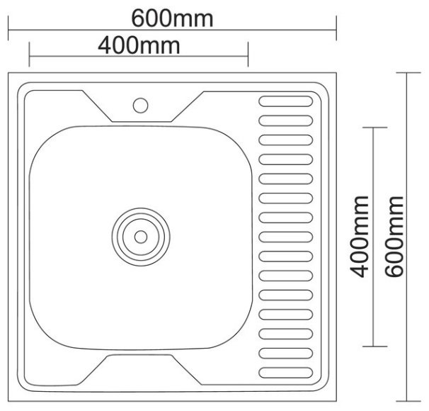 Кухонная мойка Accoona AB6060-L накладная 60х60х17 см, нержавеющая сталь, тон алюминиум купить,0