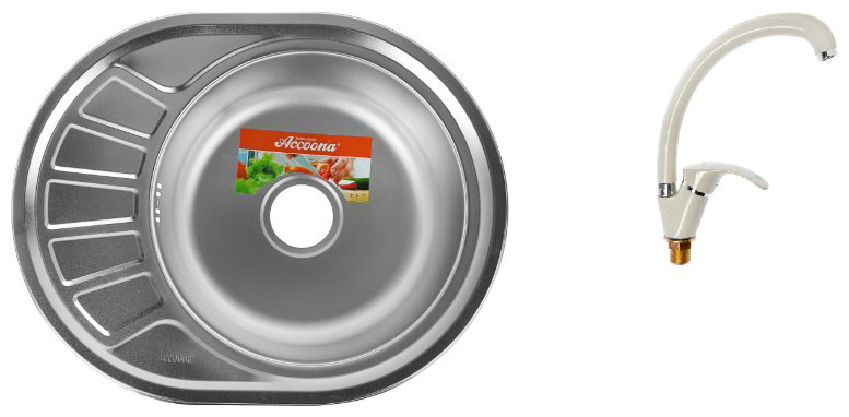 Кухонная мойка Accoona AD4557 врезная 57х45х16.5 см, нержавеющая сталь, тон алюминиум купить,NaN