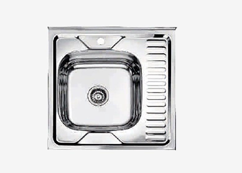 Кухонная мойка Accoona AB6060-L+4050А накладная 60х60х16.5 см, нержавеющая сталь, тон алюминиум купить,NaN