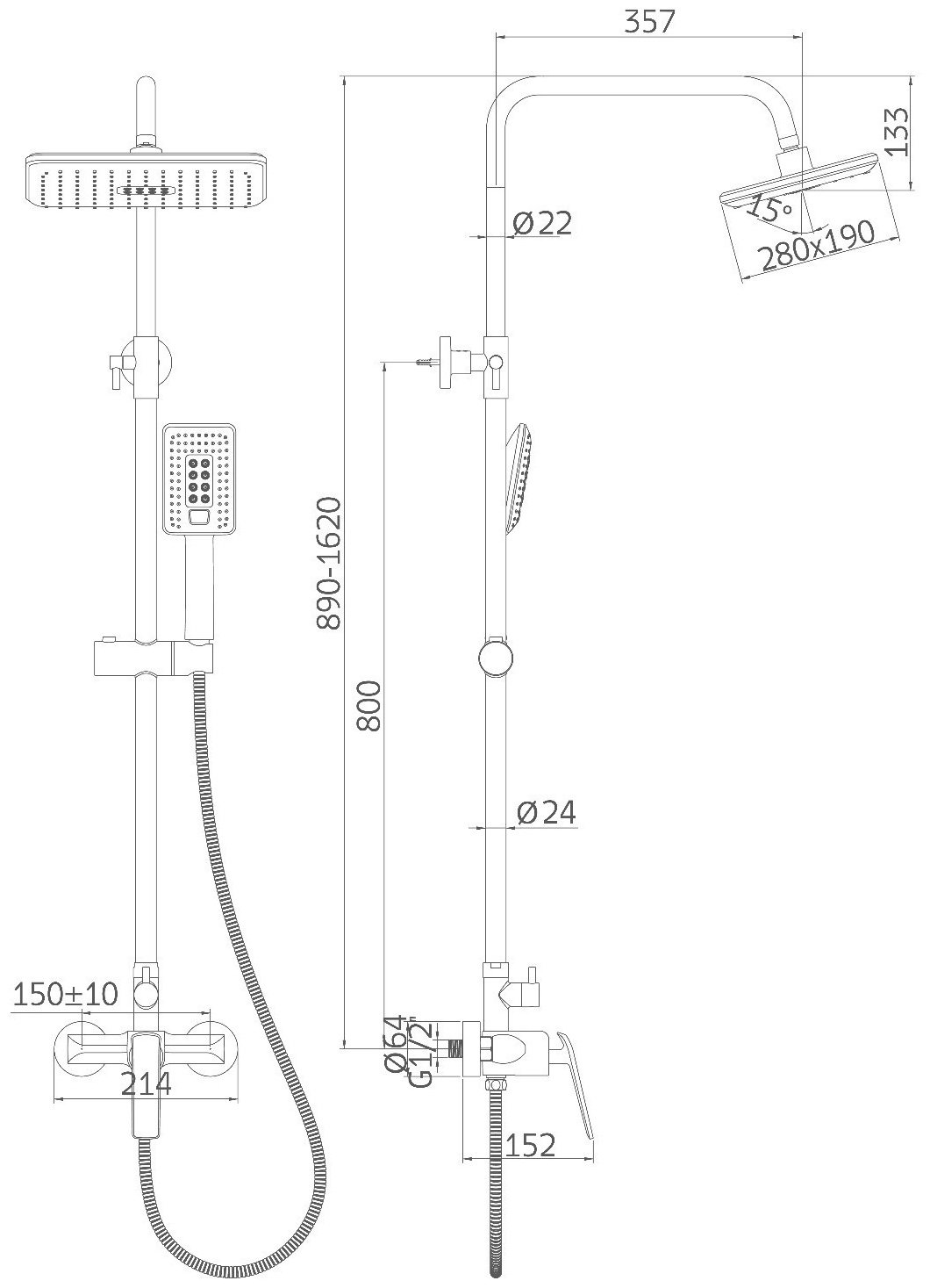Accoona душевая стойка A83123F - ForteMarket Accoona душевая стойка A83123F купить,0