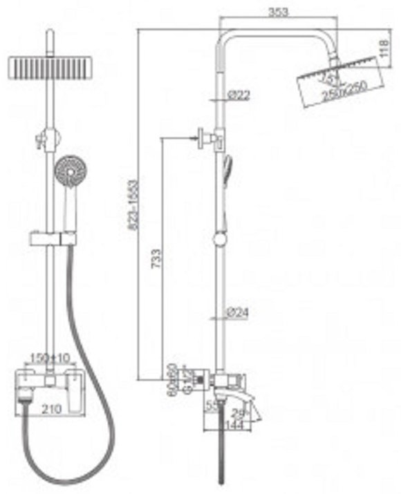Accoona душевая стойка A83124 купить,0