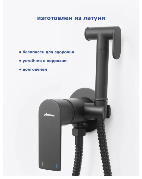 Гигиенический душ Accoona A32130F черный матовый купить,NaN