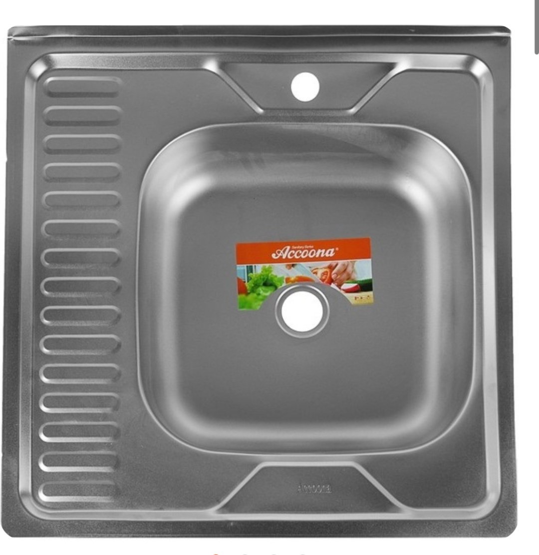 Кухонная мойка Accoona AB6060-R врезная 60х60х17 см, нержавеющая сталь, тон серебристый