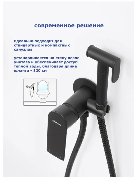Гигиенический душ Accoona A32130F черный матовый купить,NaN