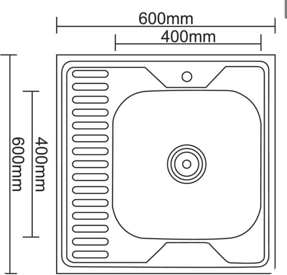 Кухонная мойка Accoona AB6060-R врезная 60х60х17 см, нержавеющая сталь, тон серебристый купить,0