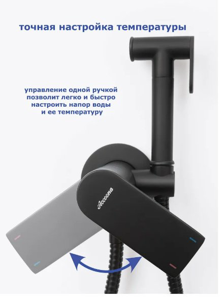 Гигиенический душ Accoona A32130F черный матовый купить,NaN
