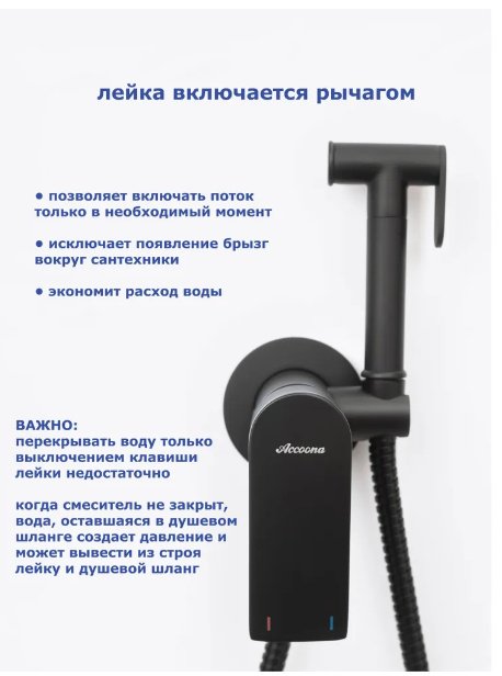 Гигиенический душ Accoona A32130F черный матовый купить,NaN