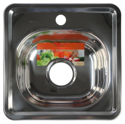 Кухонная мойка Accoona AB3838 &#43; A4030 врезная 38х38х16.5 см, нержавеющая сталь, тон серебристый