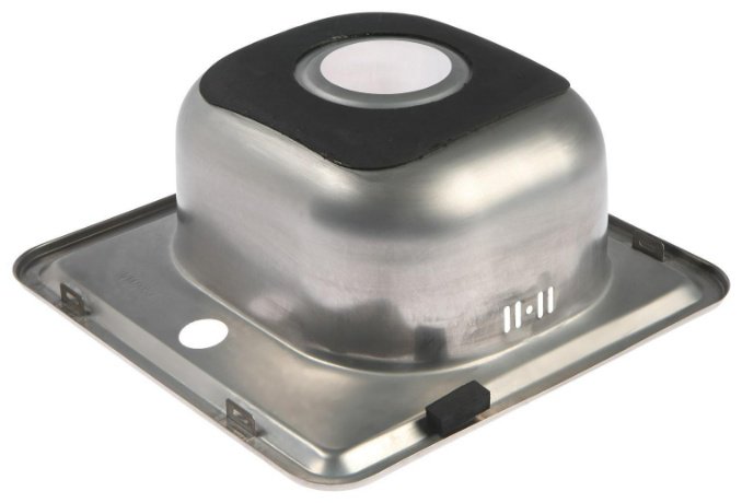 Кухонная мойка Accoona AB3838 &#43; A4030 врезная 38х38х16.5 см, нержавеющая сталь, тон серебристый