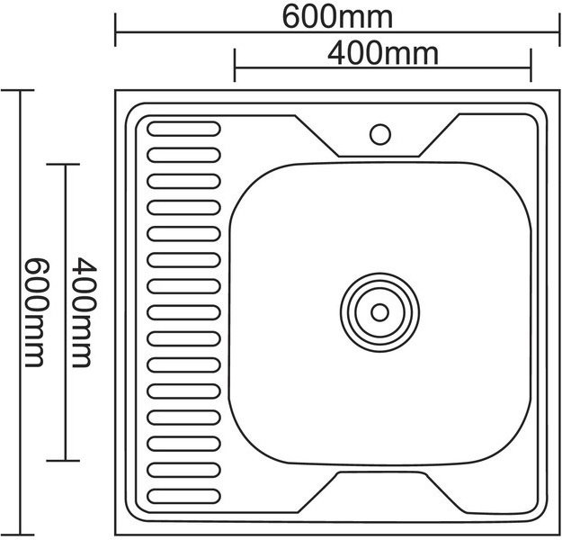 Кухонная мойка Accoona AB6060-R&#43;4165А накладная 60х60х16.5 см, нержавеющая сталь, тон алюминиум купить,0