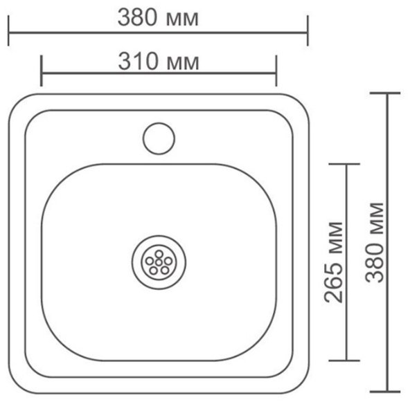 Кухонная мойка Accoona AB3838 &#43; A4030 врезная 38х38х16.5 см, нержавеющая сталь, тон серебристый