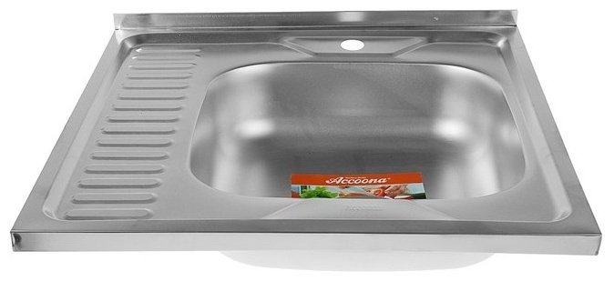 Кухонная мойка Accoona AB6060-R+84043АG накладная 60х60х16.5 см, нержавеющая сталь, тон алюминиум купить,NaN