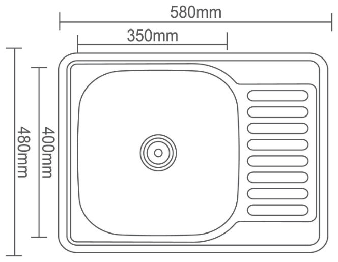 Кухонная мойка Accoona AB4858-L врезная 58х48х16.5 см, нержавеющая сталь, тон серебристый купить,NaN