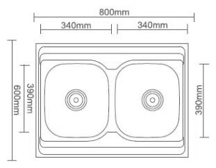 Кухонная мойка Accoona AB6080B+4050А накладная 80х60х16.5 см, нержавеющая сталь, тон алюминиум купить,NaN