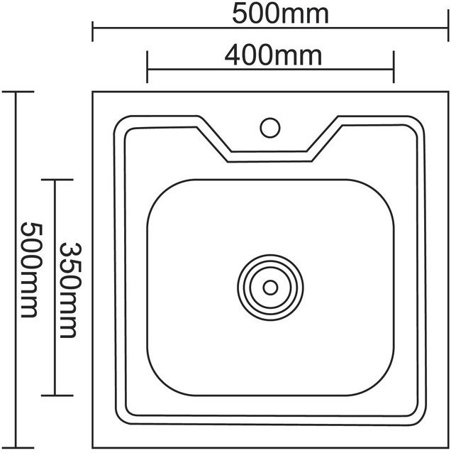 Кухонная мойка Accoona AD5050-4 накладная 50х50х14 см, нержавеющая сталь, тон алюминиум купить,NaN