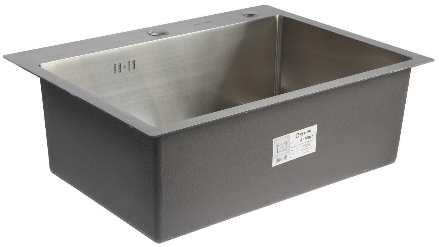 Кухонная мойка Aflorn AF96045 врезная 60х45х22 см, нержавеющая сталь, тон сатин