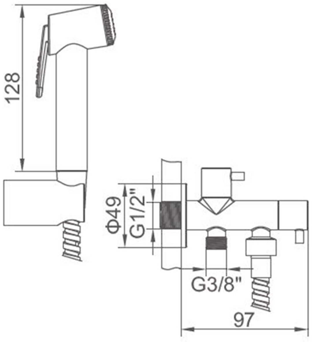 Гигиенический душ Accoona A3290-7 хром купить,NaN