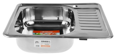Кухонная мойка Accoona AB4858-L+84043АG накладная 58х48х16.5 см, нержавеющая сталь, тон алюминиум купить,NaN