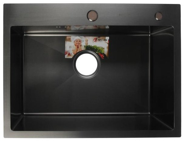 Кухонная мойка Aflorn AF96045F врезная 60х45х22 см, нержавеющая сталь, тон графитовый купить,NaN