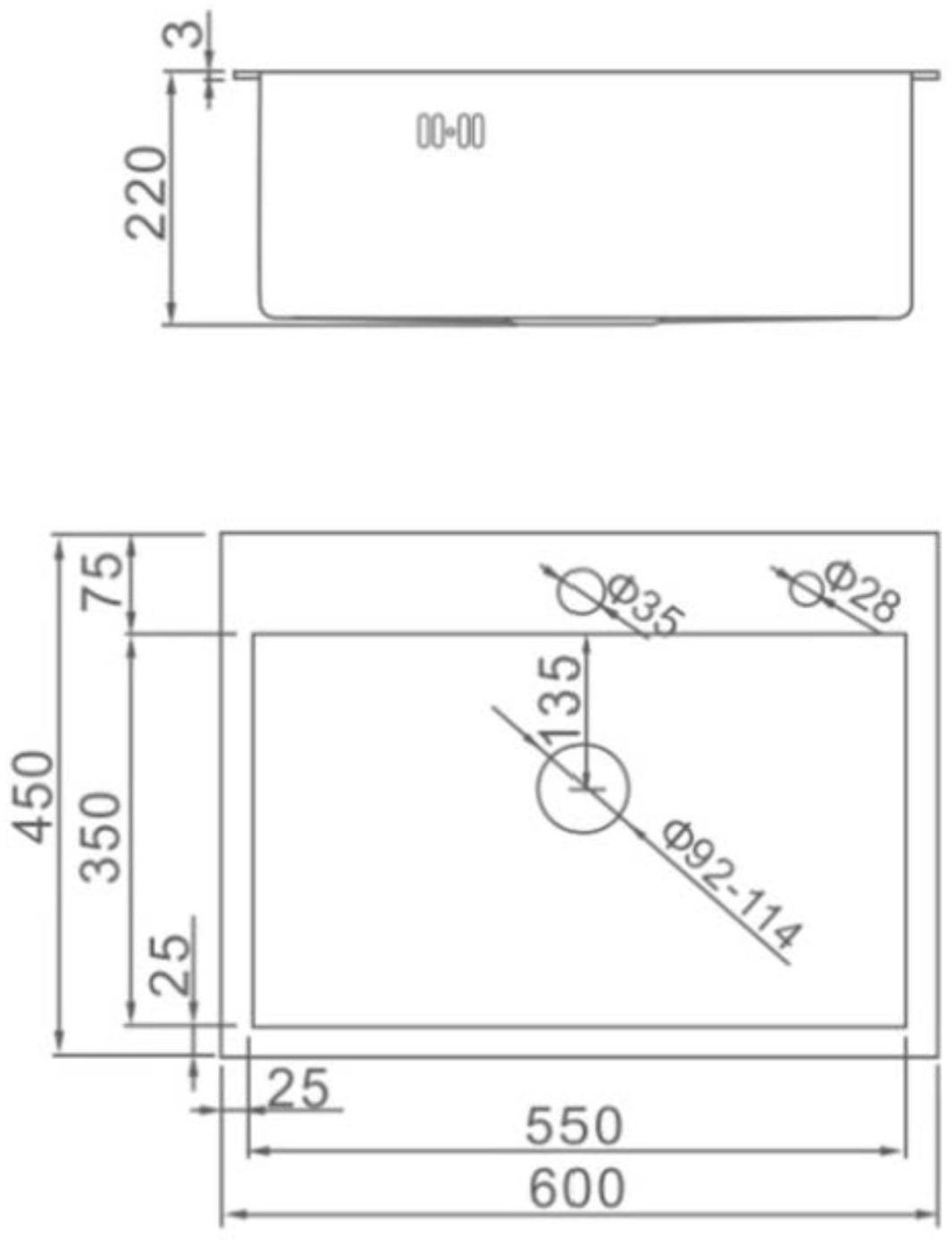 Кухонная мойка Aflorn AF96045F врезная 60х45х22 см, нержавеющая сталь, тон графитовый купить,NaN