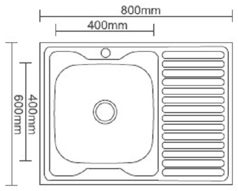 Кухонная мойка Accoona AB6080-L накладная 80х60х16.5 см, нержавеющая сталь, тон алюминиум купить,NaN