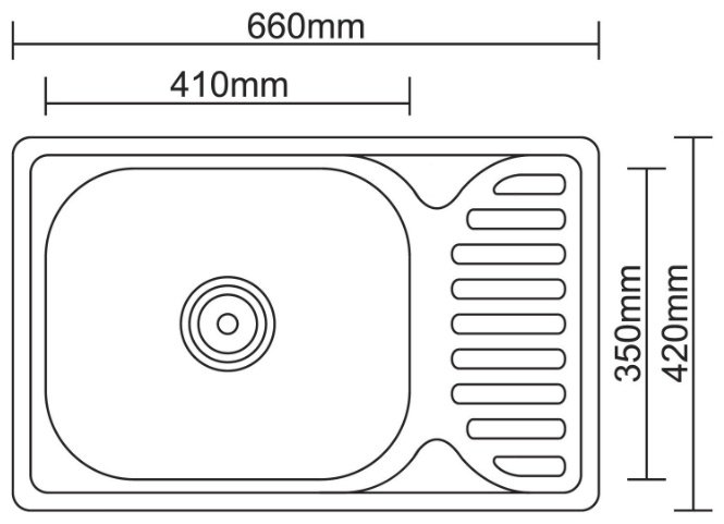 Кухонная мойка Accoona AB4266 &#43; А4005G врезная 66х42х16.5 см, нержавеющая сталь, тон серебристый купить,0