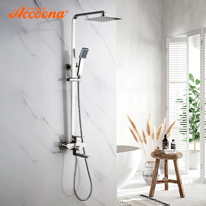 Душевая стойка Accoona A83201 хром матовый купить,NaN