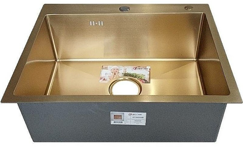 Кухонная мойка Aflorn AF96050W врезная 60х50х22 см, нержавеющая сталь, тон золотистый купить,NaN