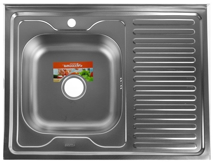 Кухонная мойка Accoona AB6080-L накладная 80х60х16.5 см, нержавеющая сталь, тон алюминиум
