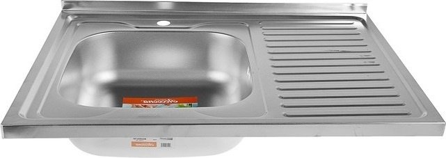 Кухонная мойка Accoona AB6080-L накладная 80х60х16.5 см, нержавеющая сталь, тон алюминиум купить,0