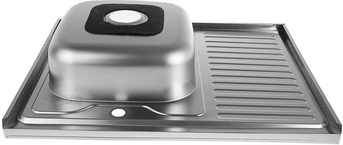 Кухонная мойка Accoona AB6080-L накладная 80х60х16.5 см, нержавеющая сталь, тон алюминиум купить,NaN
