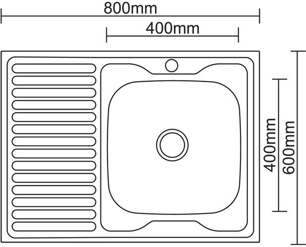 Кухонная мойка Accoona AB6080-L накладная 80х60х16.5 см, нержавеющая сталь, тон алюминиум купить,0