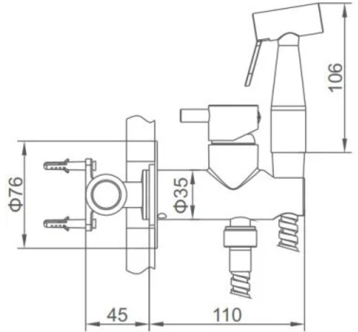 Гигиенический душ Accoona A3290F-3 черный матовый купить,NaN