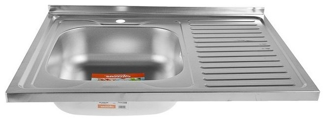 Кухонная мойка Accoona AB6080-L+84043АF накладная 80х60х16.5 см, нержавеющая сталь, тон алюминиум купить,NaN