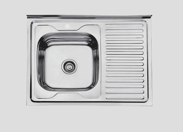 Кухонная мойка Accoona AB6080-L+84043АG накладная 80х60х16.5 см, нержавеющая сталь, тон алюминиум купить,NaN
