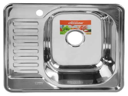Кухонная мойка Accoona AB4858-R+LF84111 накладная 58х48х16.5 см, нержавеющая сталь, тон алюминиум купить,NaN