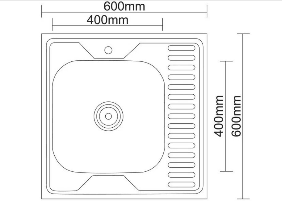 Кухонная мойка Accoona AD6060-4L накладная 60х60х16 см, нержавеющая сталь, тон алюминиум купить,NaN