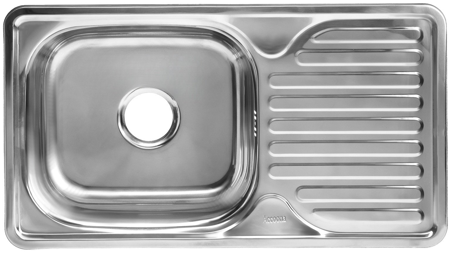 Кухонная мойка Accoona AB4276 &#43; A4030 врезная 76х42х16.5 см, нержавеющая сталь, тон серебристый