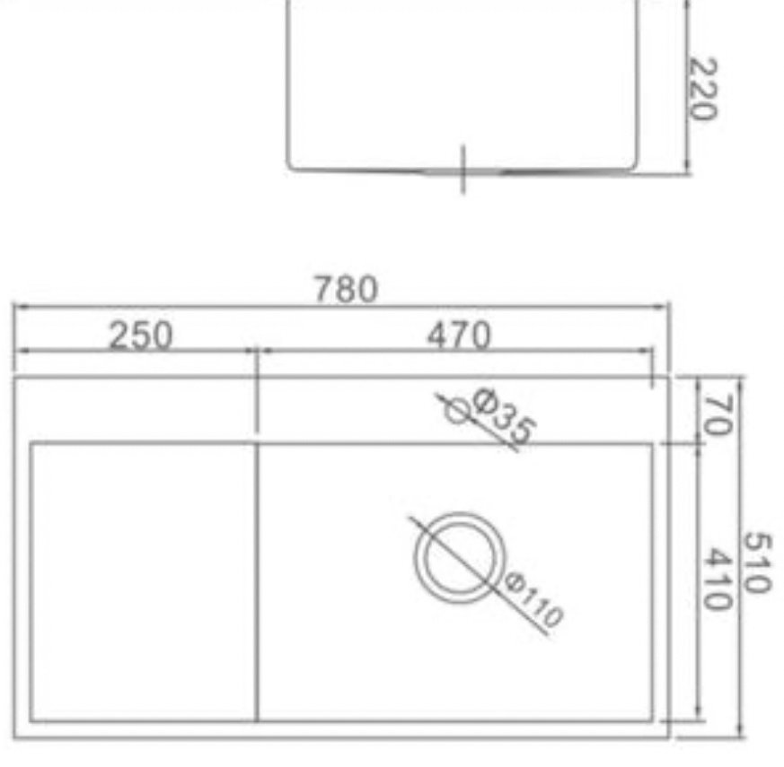 Кухонная мойка Aflorn AF97851F-R врезная 51х78х20 см, нержавеющая сталь, тон графитовый
