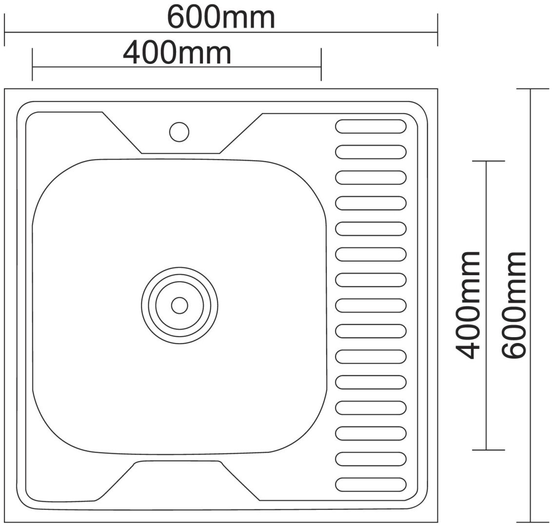 Кухонная мойка Accoona AD6060-4L+40110А накладная 60х60х16.5 см, нержавеющая сталь, тон алюминиум купить,NaN