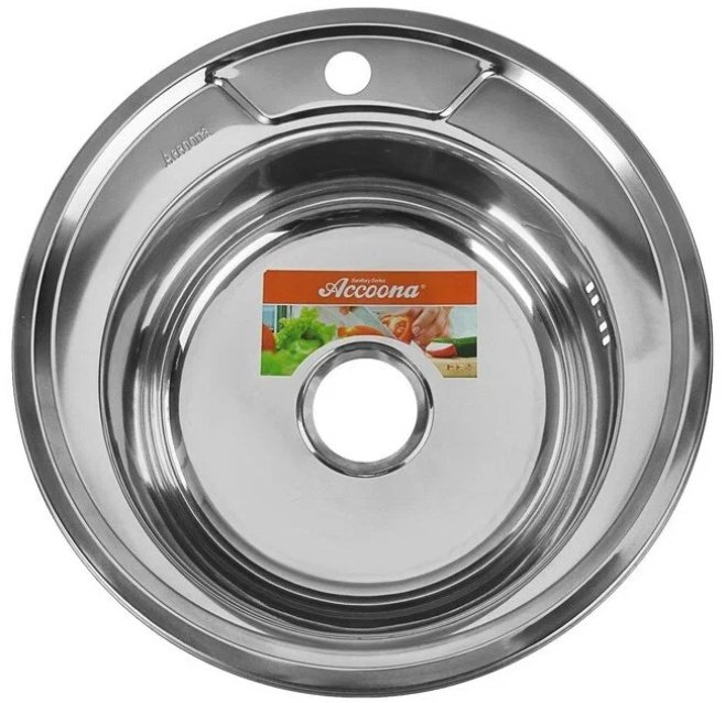 Кухонная мойка Accoona AB4949&#43;40110А врезная 49х49х16.5 см, нержавеющая сталь, тон алюминиум купить,0