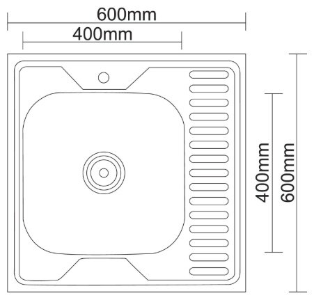 Кухонная мойка Accoona AD6060-4L+4165А накладная 60х60х16.5 см, нержавеющая сталь, тон алюминиум купить,NaN