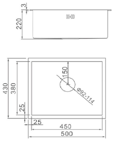 Кухонная мойка Aflorn K0000205759 врезная 50х43х22 см, нержавеющая сталь, тон сатин, золотистый купить,NaN