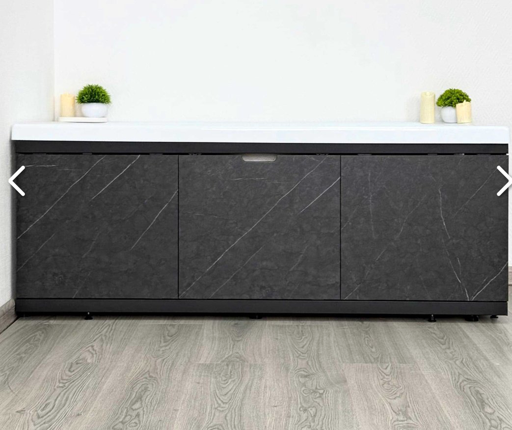 Экран под ванну Alavann Rita Black 1,5 150x62 см на ножках купить,112928