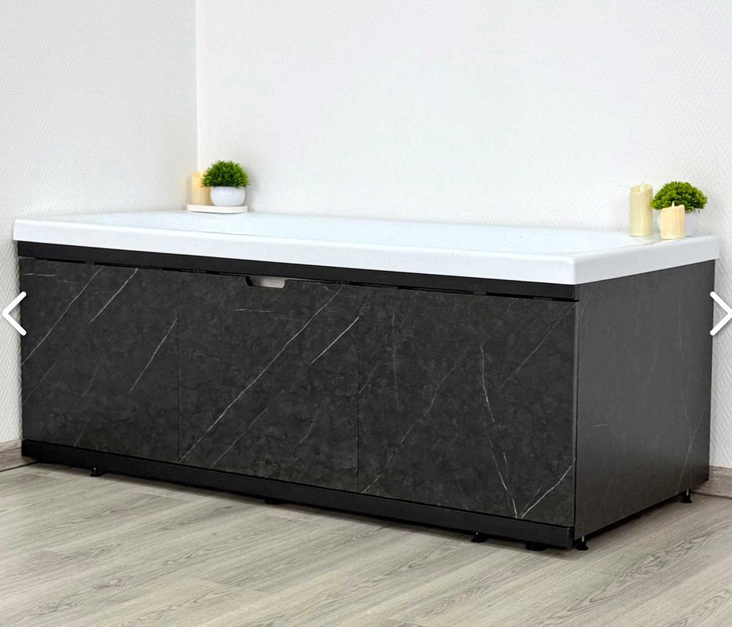 Экран под ванну Alavann Rita Black 1,5 150x62 см на ножках купить,112928