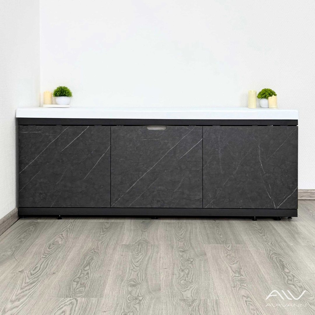 Экран под ванну Alavann Rita Black 1,7 167x53.5 см на ножках